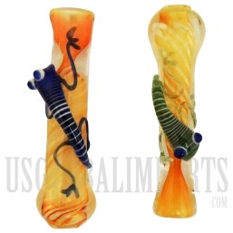 3.5" Chill Lizard Glass Chillum | Colors Come Assorted