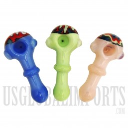 5" Glass Hand Pipe | Rad Bowl Design | Colors Come Assorted