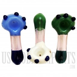4" Glass Hand Pipe | 2-Tone | Colors Come Assorted