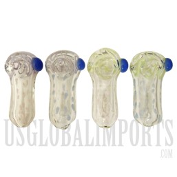 3" Glass Hand Pipe | Clear Swirl & Dot
