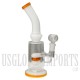 9" Water Pipe + Bent Neck + Dome Perc + Stemless | Colors Come Assorted