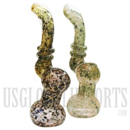 8" Glass Bubbler | Fully Dotted | Colors come assorted