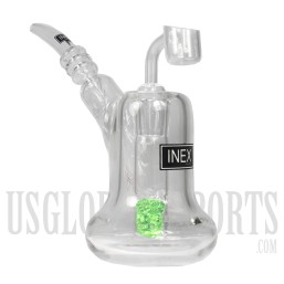 BU-589 INEX Glass Bubbler with Banger | Colored Jewels Filter | 6