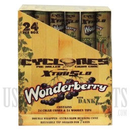BW-CY-3 Cyclones Pre Rolled Wraps | 24 Per Box w/ 24 Dank7 Wooden Tips | Double Wrapped