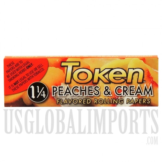 CP-082 Token Token Rolling Paper | 1 1/4 | 24 Booklets | Peaches & Cream
