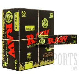 RAW Black Organic Hemp | King Size Slim | 50 Packs Per Box | 32 Per Pack
