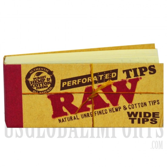 RAW Perforated Wide Tips. 50 Per Box. 50 Tips Each