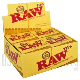 RAW Pre-Rolled Tips. 20 Per Box. 21 Tips Each.
