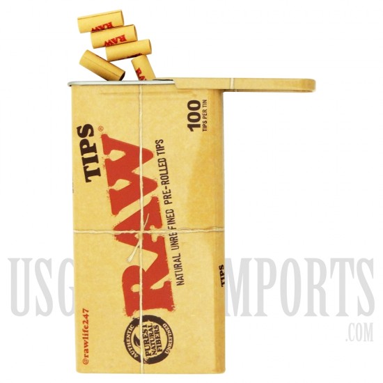 RAW Pre-Rolled Tips | 6 Tin Per Box | 100 Tips Per Tin