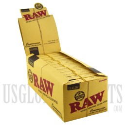 RAW Classic Connoisseur 1 1/4 Size + Pre Rolled Tips. 24 Packs