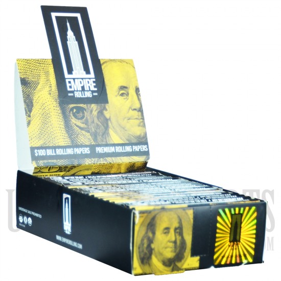 CP-241 Empire Rolling Papers. 24 Booklet Packs + 10 King Size Leaves Per Book + $100 Bill + Tips