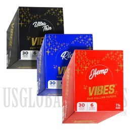 CP-248 Vibes Fine Rolling Papers  | 1 1/4 Size | 30 Packs Per Box | 6 Cones Per Booklet | 2 Paper Options