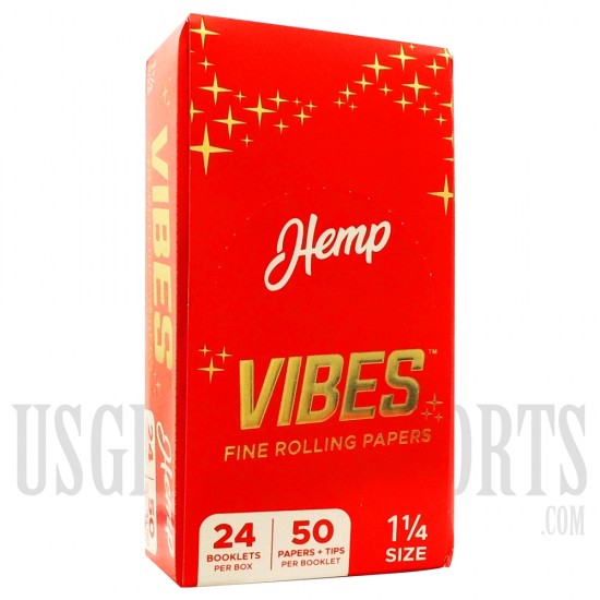 CP-251 Vibes Fine Rolling Papers  | 1 1/4 Size | 24 Booklets Per Box | 50 Papers + Tips Per Booklet | 2 Paper Options