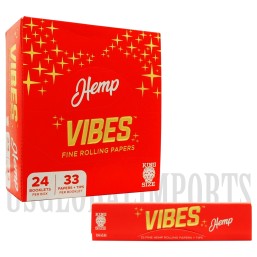 CP-253 Vibes Fine Rolling Papers  | King Size | 24 Booklets Per Box | 33 Papers + Tips Per Booklet | 2 Paper Options