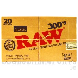 RAW Classic 1 1/4 Size 300's Papers. 40 Per Box. 300 Leaves Each