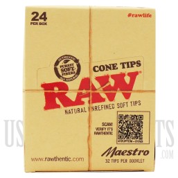 RAW Cone Tips Maestro | 24 Per Box | 32 Tips Per Booklet
