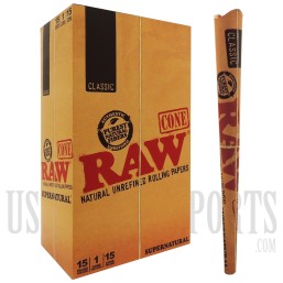 RAW Supernatural Classic Cones | 15 Per Box | 1 Cone Per Pack | 15 Cones Per Box