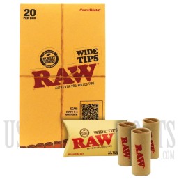 RAW Wide Tips | 20 Per Box | 21 Tips Per Pack