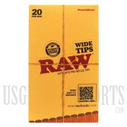 RAW Wide Tips | 20 Per Box | 21 Tips Per Pack