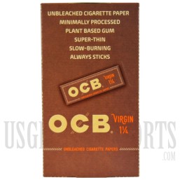 CP-602 OCB Virgin 1 1/4 Unbleached Cigarette Papers. 24 Booklets