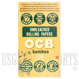 CP-607 OCB 1 1/4 Bamboo Unbleached Rolling Papers