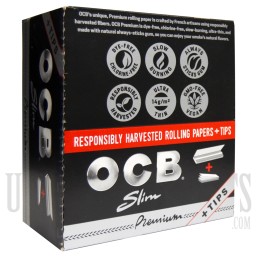 CP-611 OCB Premium Slim Rolling Papers + Tips | 24 Packs | 24 Tips