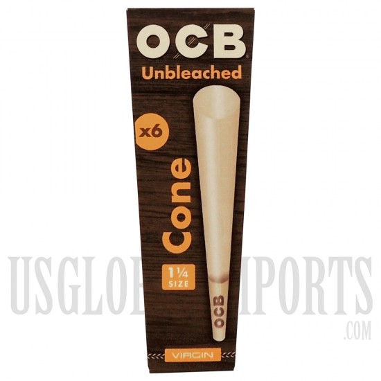 CP-613 OCB Unbleached Virgin Cone | 1 1/4 | 32 Packs X 6 Cones Per Pack