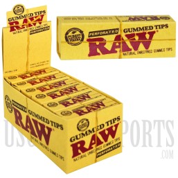 RAW Gummed Tips Perforated 24 Per Box