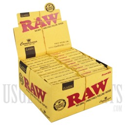 Raw Classic Connoisseur King Size Slim Papers + Tips. 24 Per Box. 32 Leaves Each