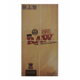 Classic Raw Cone King Size | 32 Packs/Box | 3 Cones/Pack | 96 Cones/Box