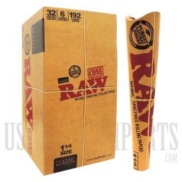 RAW Classic Cone 1 1/4" | 32 Packs Per Box | 6 Cones Per Pack | 192 Cones Per Box