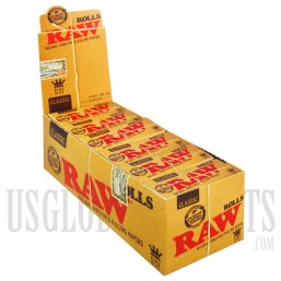 RAW Classic Rolls King Size Paper. 12 Per Box. 3 Meters Each