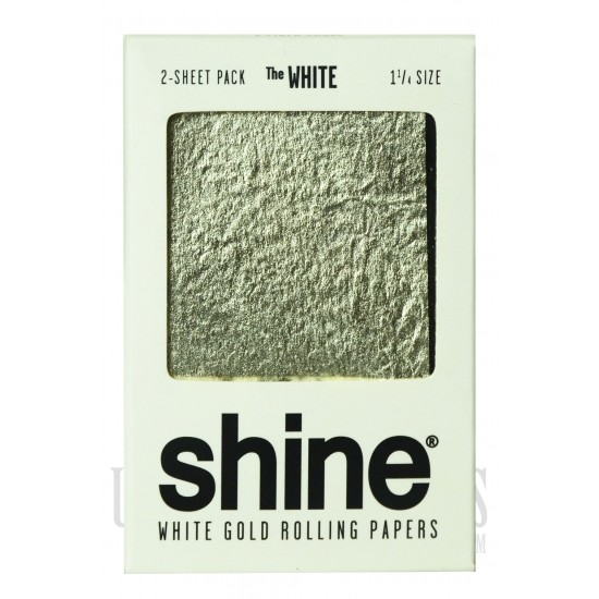 CP204 White Gold Rolling Papaers by Shine. 2 sheets, 1 1/4 each