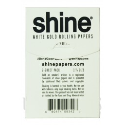 CP204 White Gold Rolling Papaers by Shine. 2 sheets, 1 1/4 each