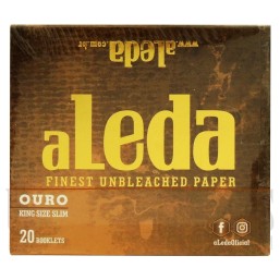 CP26 aLedinha Finest Unbleached Paper | Ouro King Size | 20 Booklets