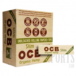 CP78 OCB Slim Organic Hemp Natural Unbleached Rolling Papers + Tips