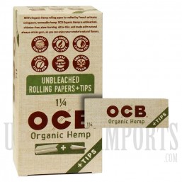 CP82 OCB Organic Hemp + Tips | 1 1/4 Size | Unbleached Papers | 50 Leaves + 50 Tips