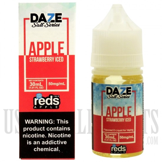 EC-892 30ML DAZE Salt Series Iced reds Apple EJuice by 7 Daze. Many Flavors Available