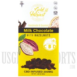 Gold Harvest CBD Handmade & Gourmet Milk Chocolate with Hazelnuts | 200MG | 80G