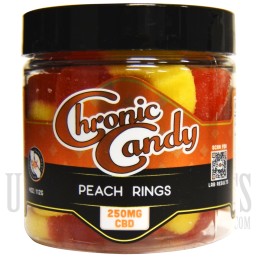 Chronic Candy CBD | 250MG CBD | 4oz | Peach Rings Gummies