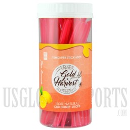 EX-56 Gold Harvest CBD Honey Sticks. 60 Sticks. 10MG Each. Pink Lemonade