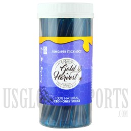 EX-58 Gold Harvest CBD Honey Sticks. 60 Sticks. 10MG Each. Sour Blue Raspberry