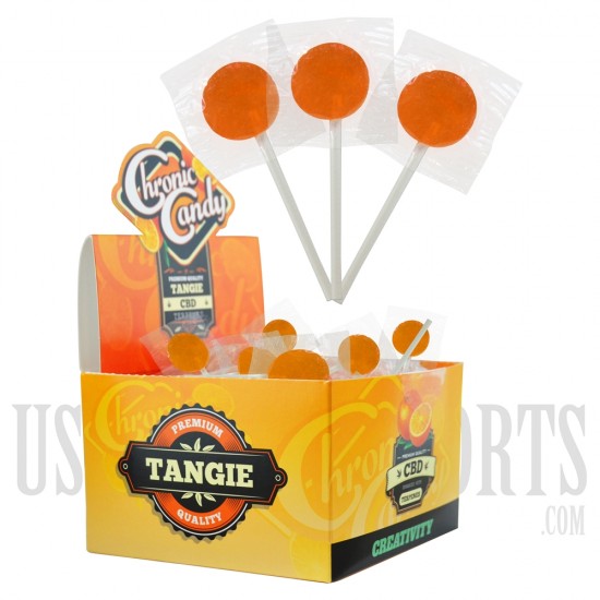 EX-64 Chronic Candy CBD Tangie Lollipops Display. 60 Lollipops. 10MG Each