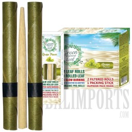 GH-145 Green Harvest Leaf | Flavor Palm Leaf Rolls | 16 Packs Per Box | 2 Filtered Rolls Per Pack | 1 Packing Tool Per Pack | Grape Flavor