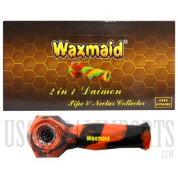 5.5" Waxmaid 2-1 Daimon Pipe & Nector Collector Silicone + Color Options