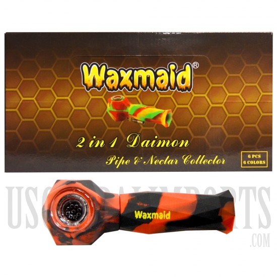 5.5" Waxmaid 2-1 Daimon Pipe & Nector Collector Silicone + Color Options
