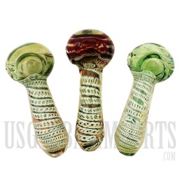 HP-2210 Glass Hand Pipe | Twist Swirl Design | 4