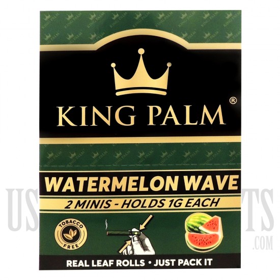 KP-116 King Palms All Natural Hand Rolled Leaf | 2 Mini Rolls | 20 Pack | Watermelon Wave