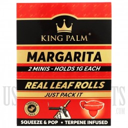 KP-118 King Palms All Natural Hand Rolled Leaf | 2 Mini Rolls | 20 Pack | Margarita
