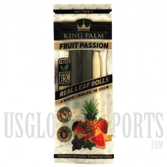 KP-119 King Palms All Natural Hand Rolled Leaf | 2 Mini Rolls | 20 Pack | Fruit Passion